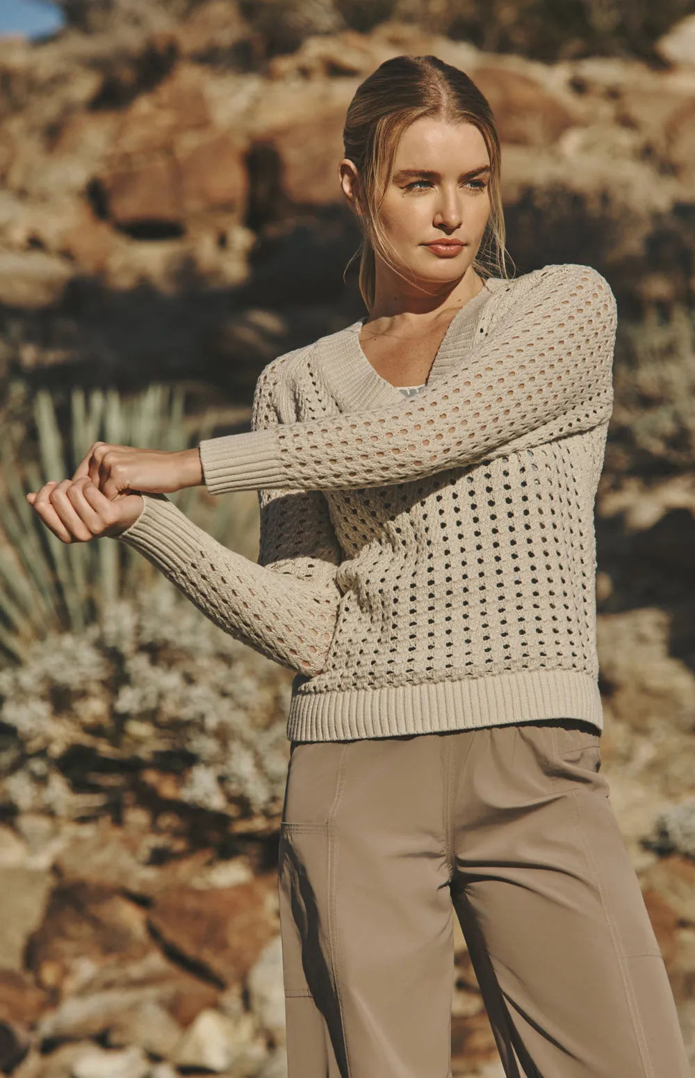 Kinna Cable Knit Sweater | Pumice sold by Alp N Rock product image thumbnail 4