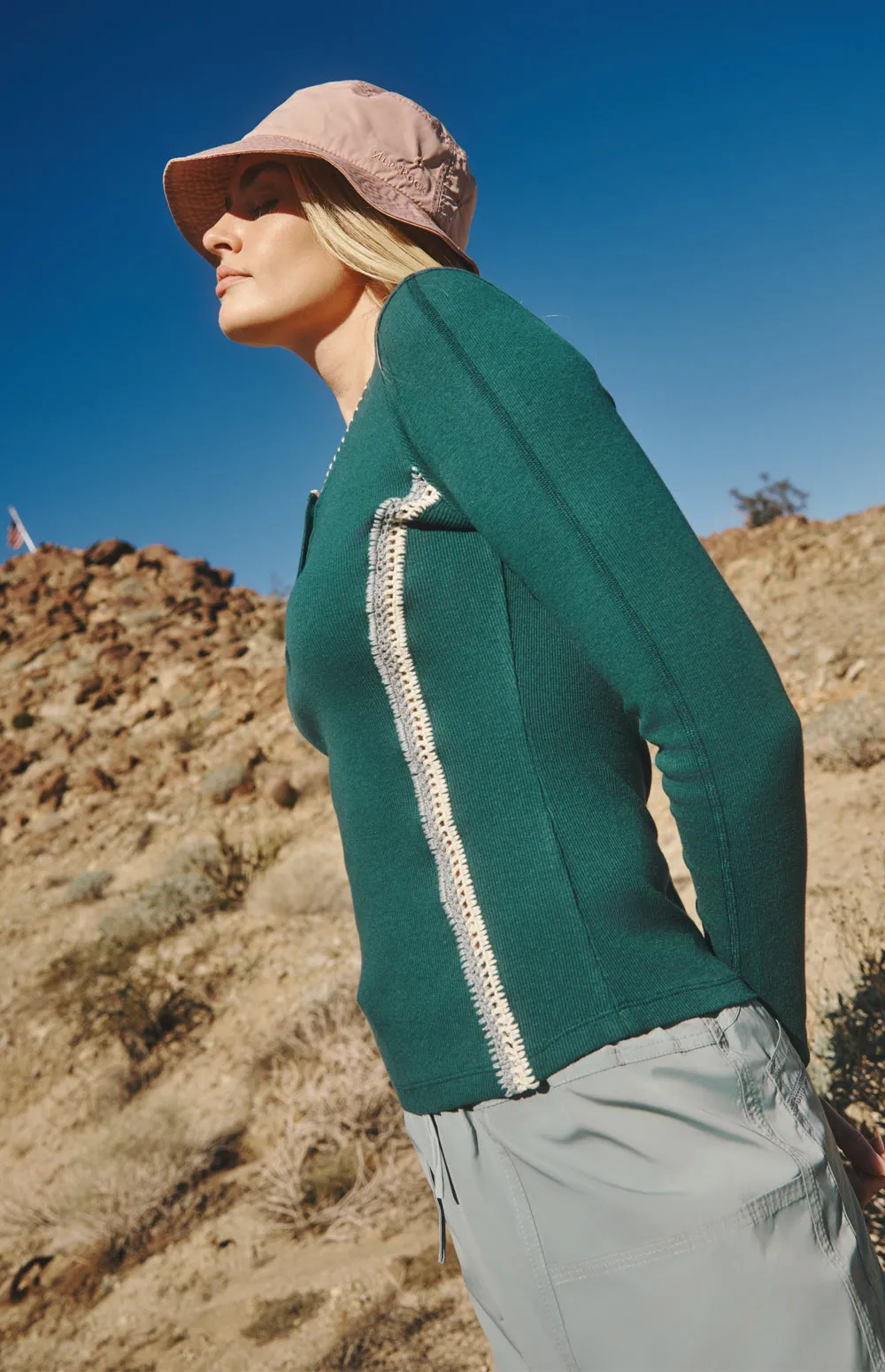 Iris Henley Shirt | Pacific Teal sold by Alp N Rock product image thumbnail 2