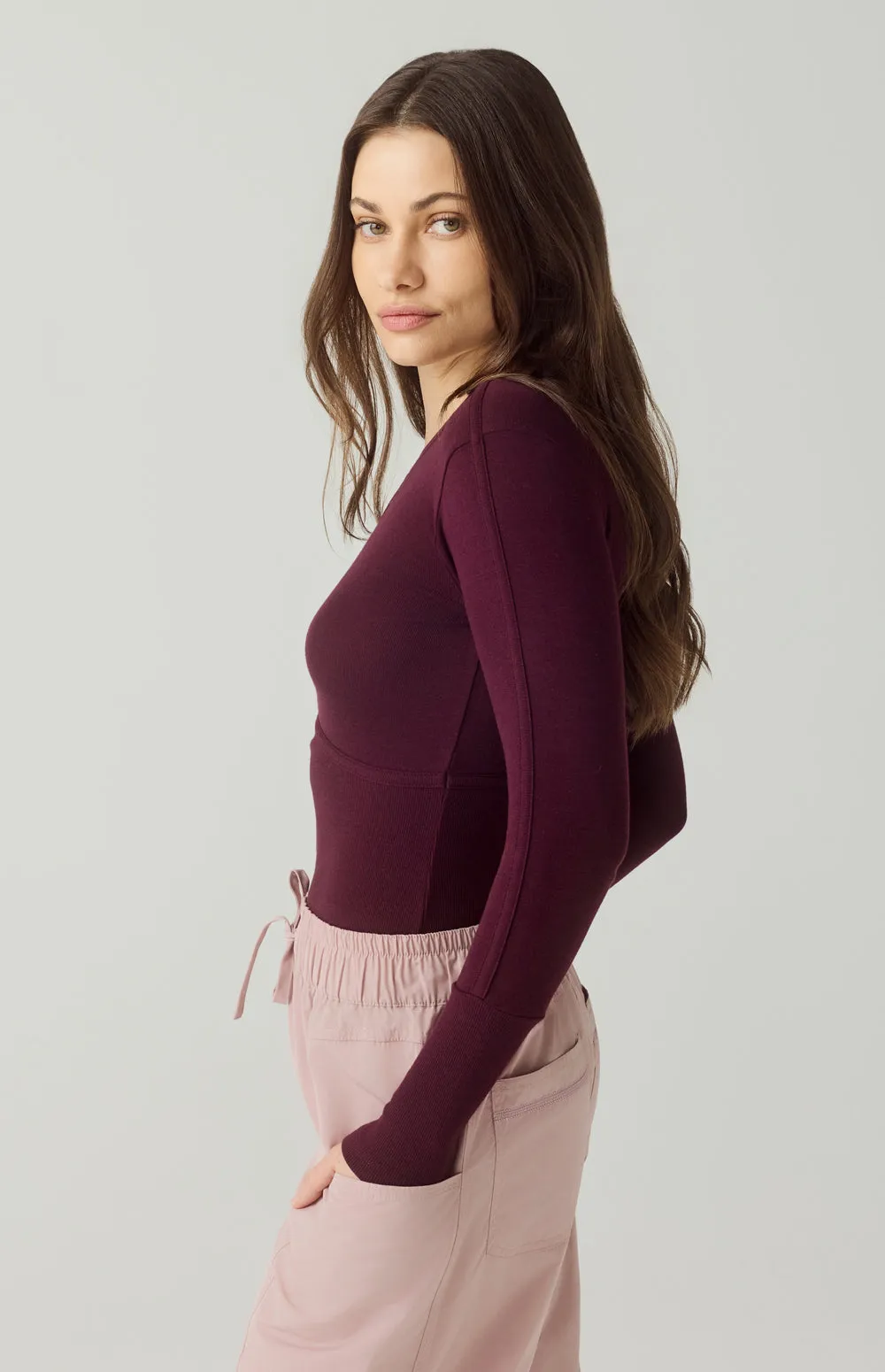 Delaney Longsleeve Crew | Dark Cherry sold by Alp N Rock product image thumbnail 2