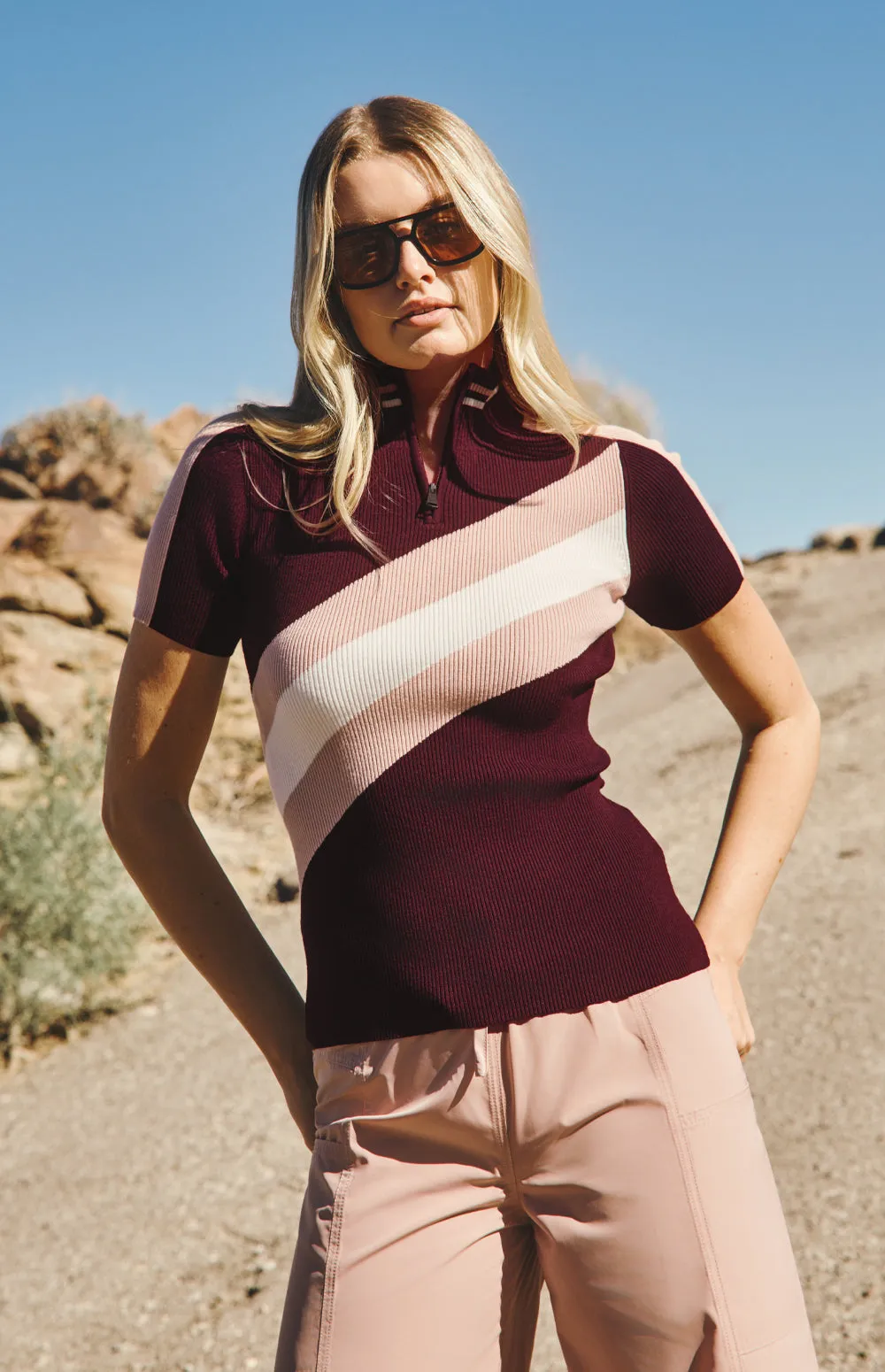 Audra Zip Sweater | Dark Cherry sold by Alp N Rock