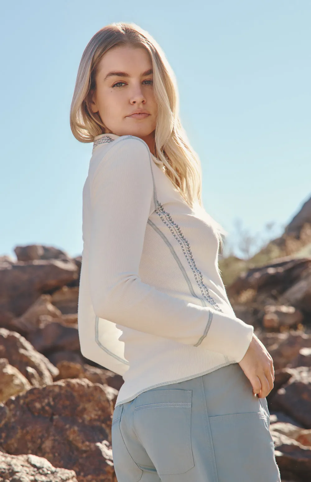 Asher Polo | Off White/Silver Blue sold by Alp N Rock product image thumbnail 2