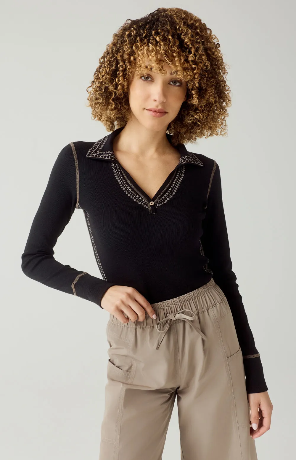 Asher Polo | Black/Fossil sold by Alp N Rock product image thumbnail 2