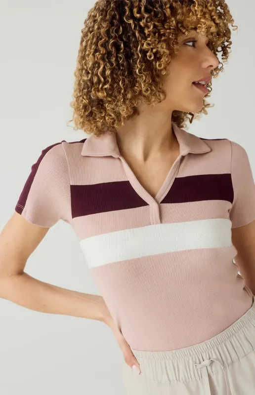 Amina Stripe Polo | Rose sold by Alp N Rock