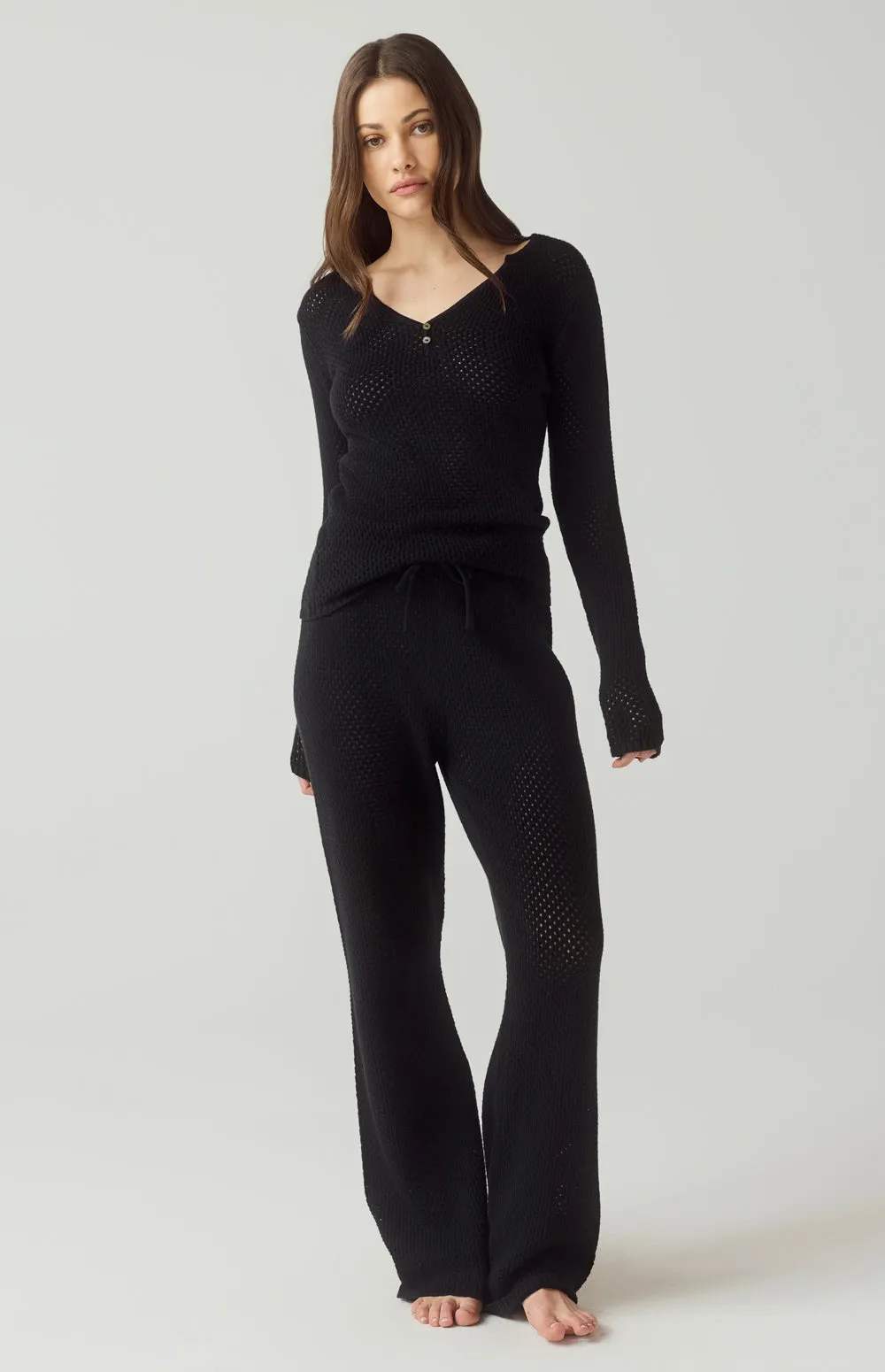 Lindsey Sweater Henley Shirt | Black sold by Alp N Rock product image thumbnail 3