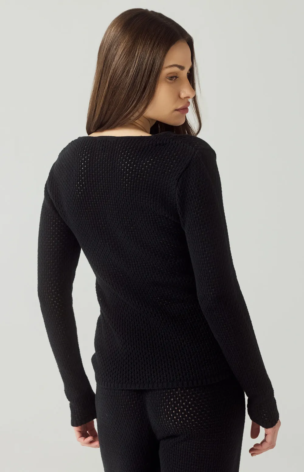 Lindsey Sweater Henley Shirt | Black sold by Alp N Rock product image thumbnail 5