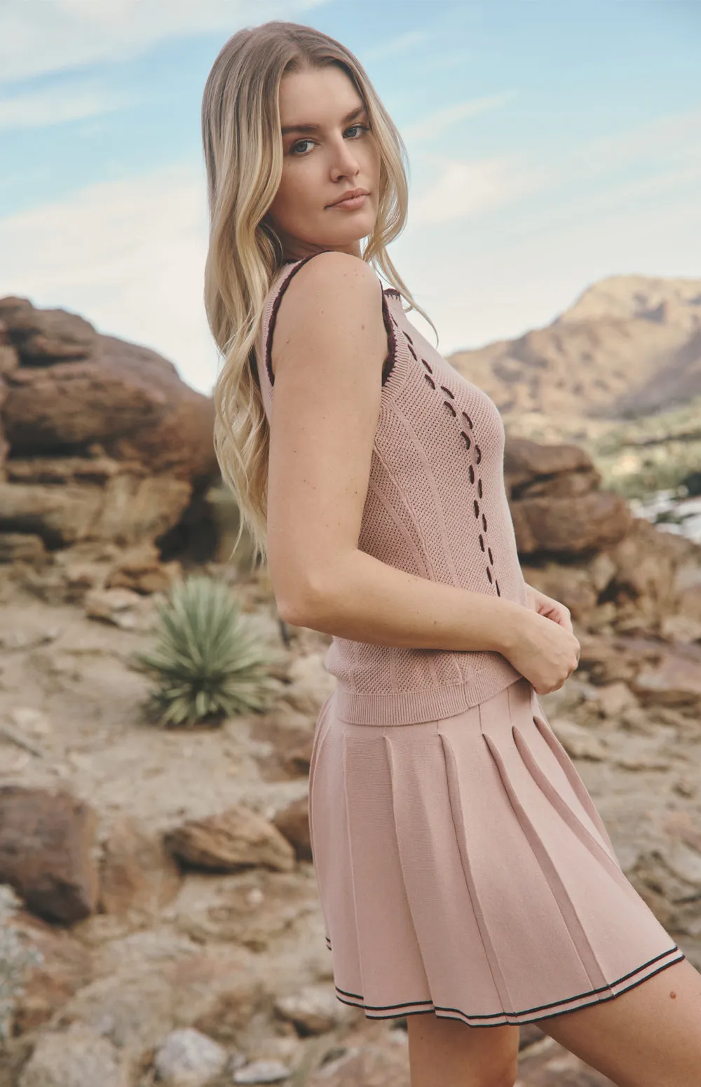 Lillian Knit Tank | Rose sold by Alp N Rock product image thumbnail 3