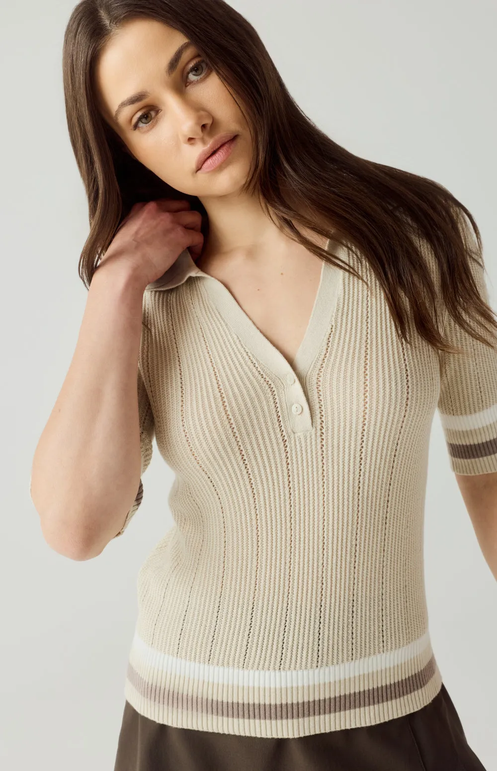 Ciri Knit Polo | Pumice sold by Alp N Rock product image thumbnail 4