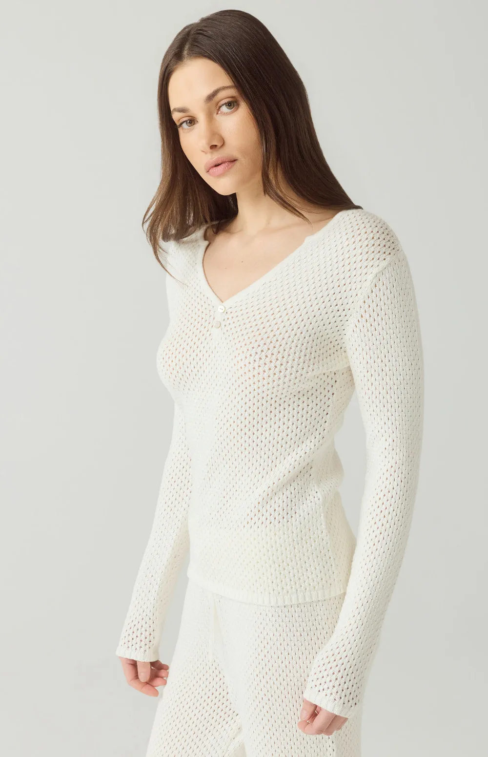 Lindsey Sweater Henley Shirt | Off White sold by Alp N Rock product image thumbnail 5