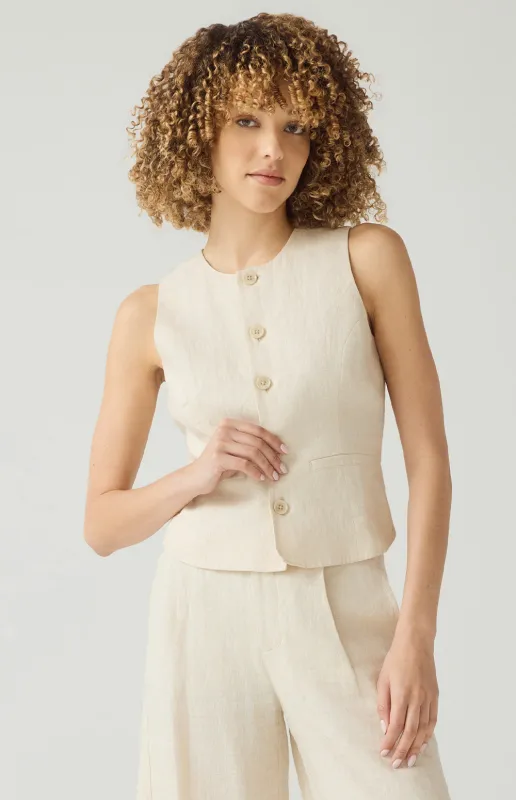 Edith Linen Vest | Pumice made by Alp N Rock