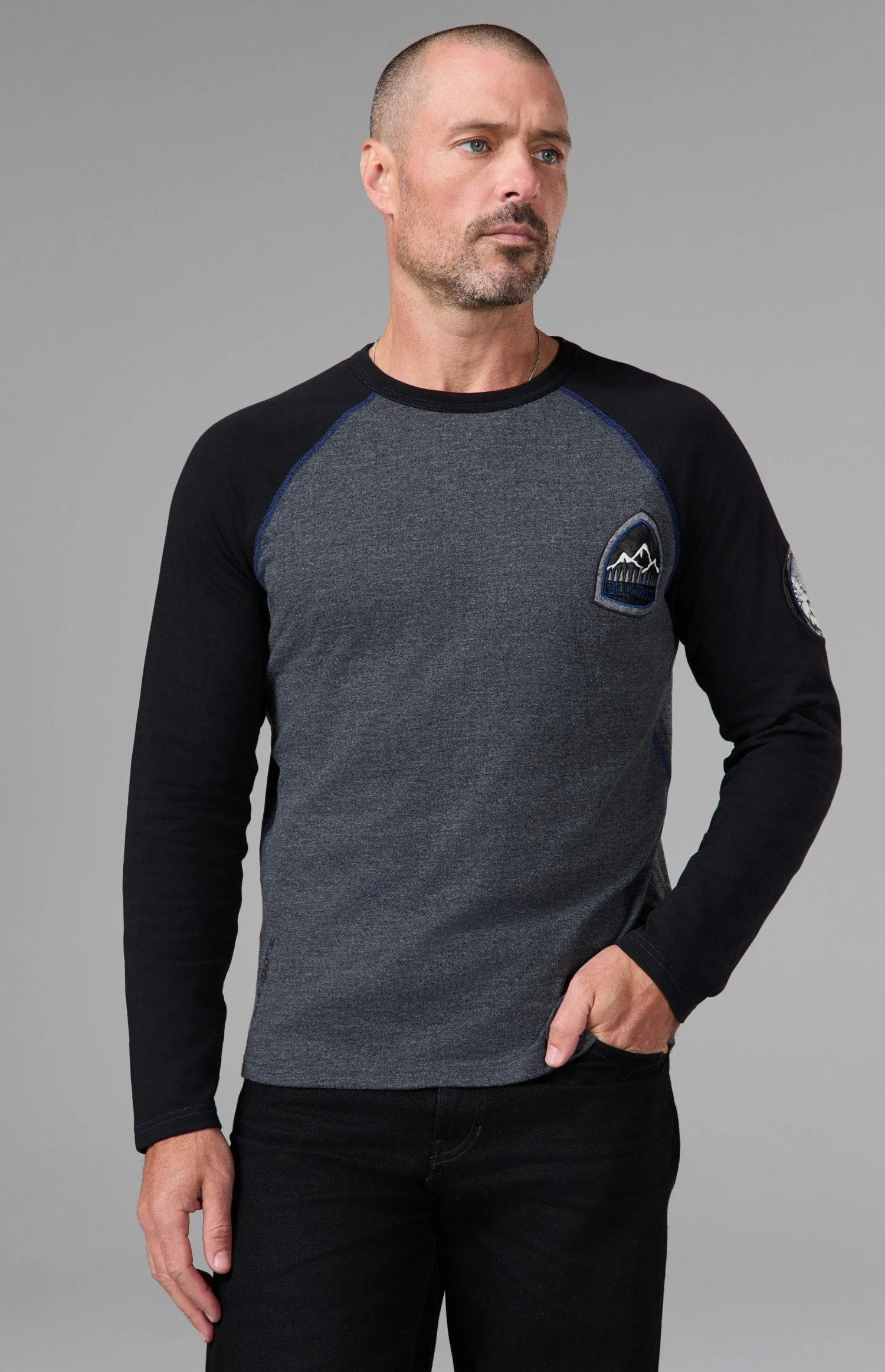 Powder Men's Crew | Heather Black/Deep Blue sold by Alp N Rock product image thumbnail 3