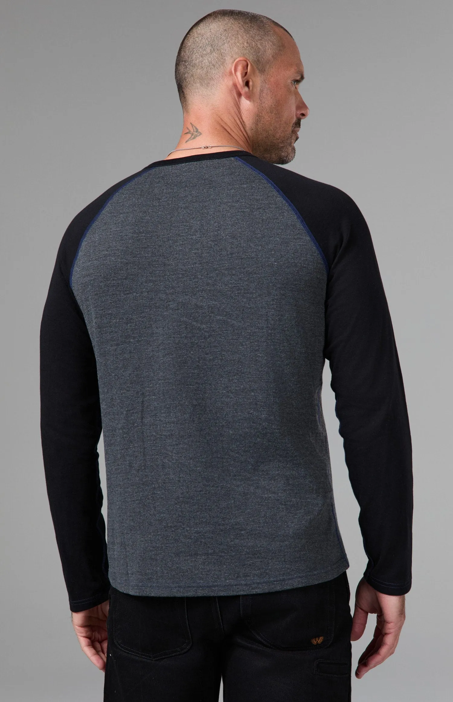 Powder Men's Crew | Heather Black/Deep Blue sold by Alp N Rock product image thumbnail 4