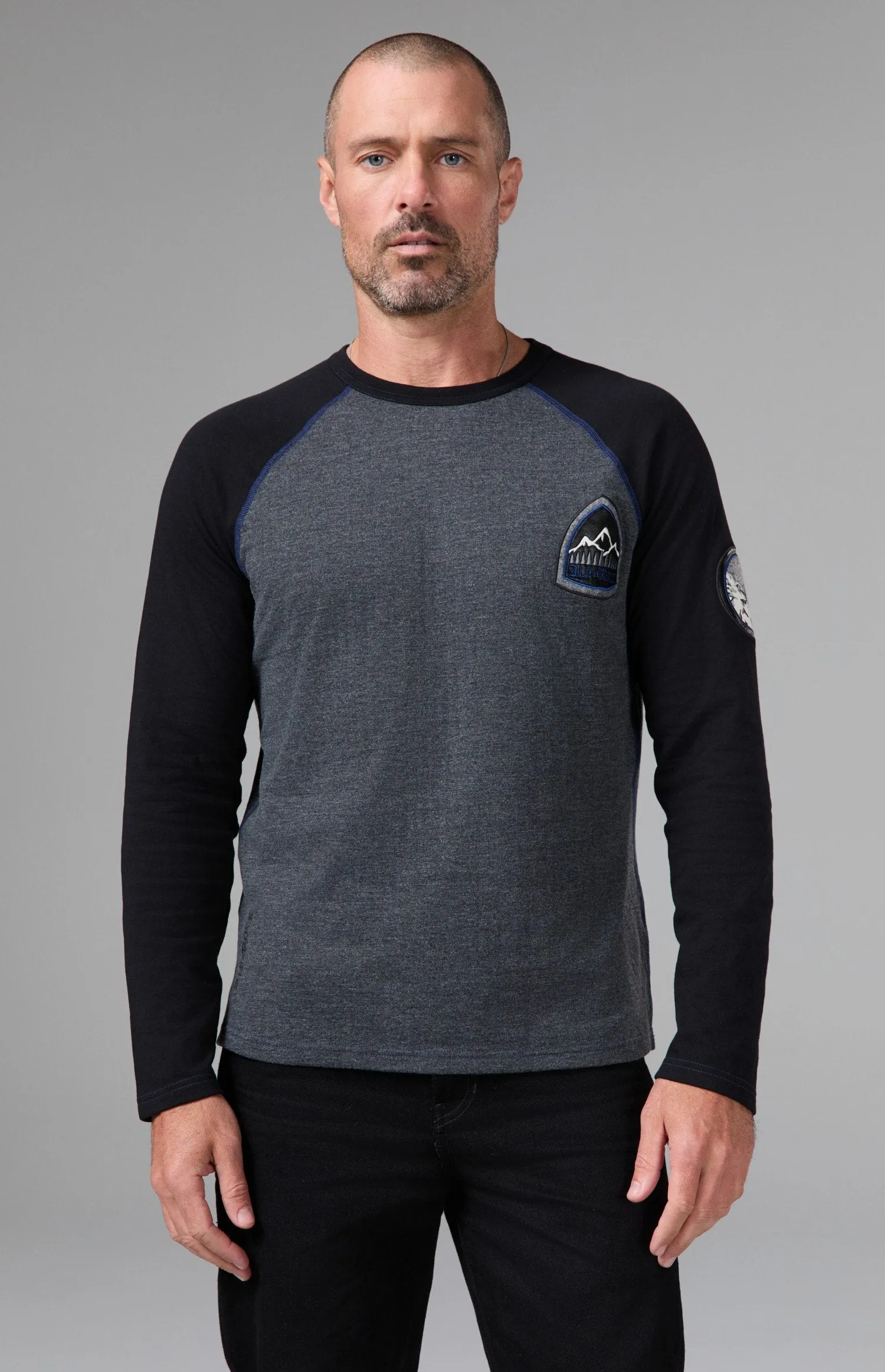Powder Men's Crew | Heather Black/Deep Blue sold by Alp N Rock product image thumbnail 2