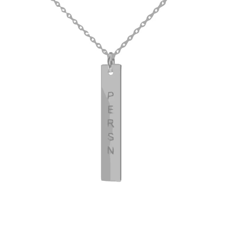 ID Name Necklace Engraved Silver sold by PERSN US