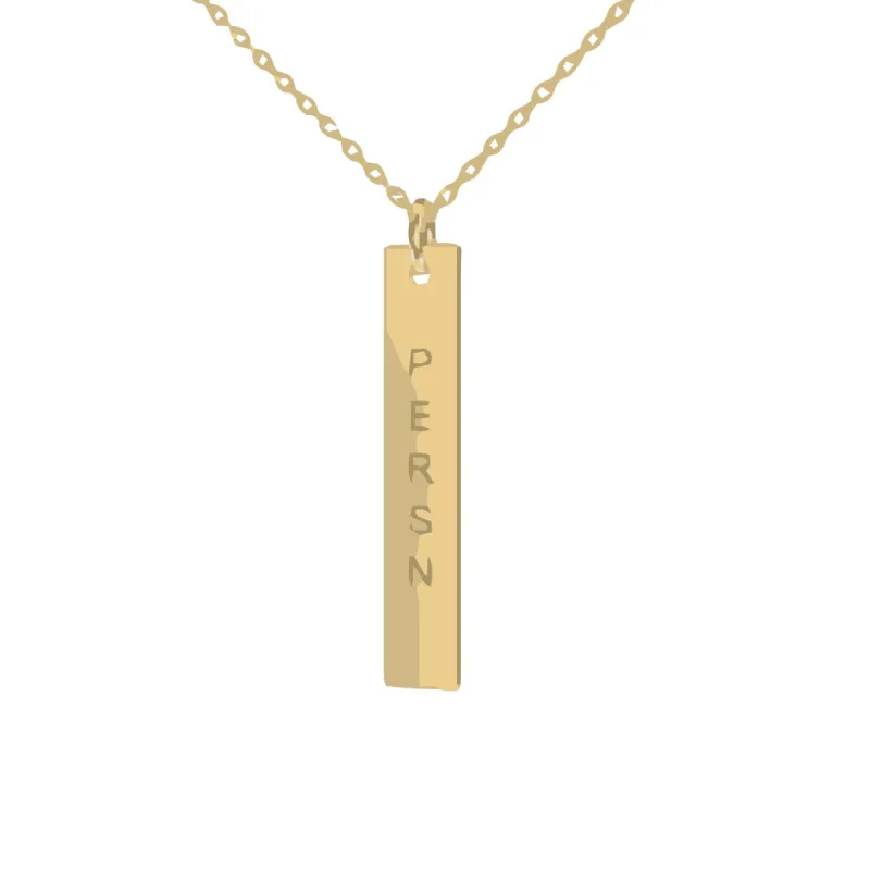 ID Name Necklace Engraved Gold sold by PERSN US