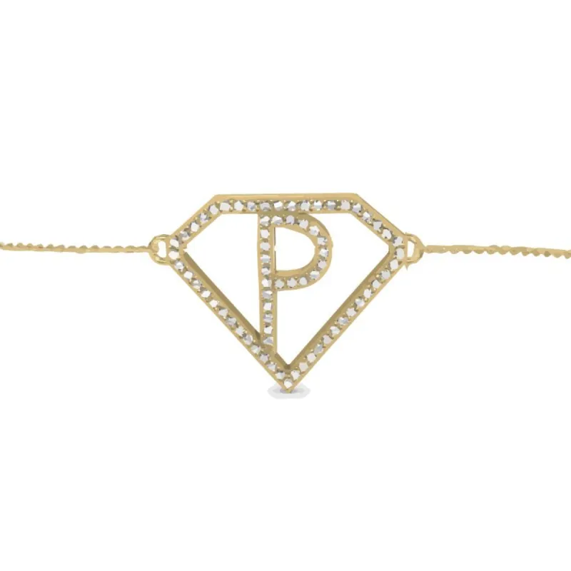 Diamond-shaped Frame Anklet Gold sold by PERSN US