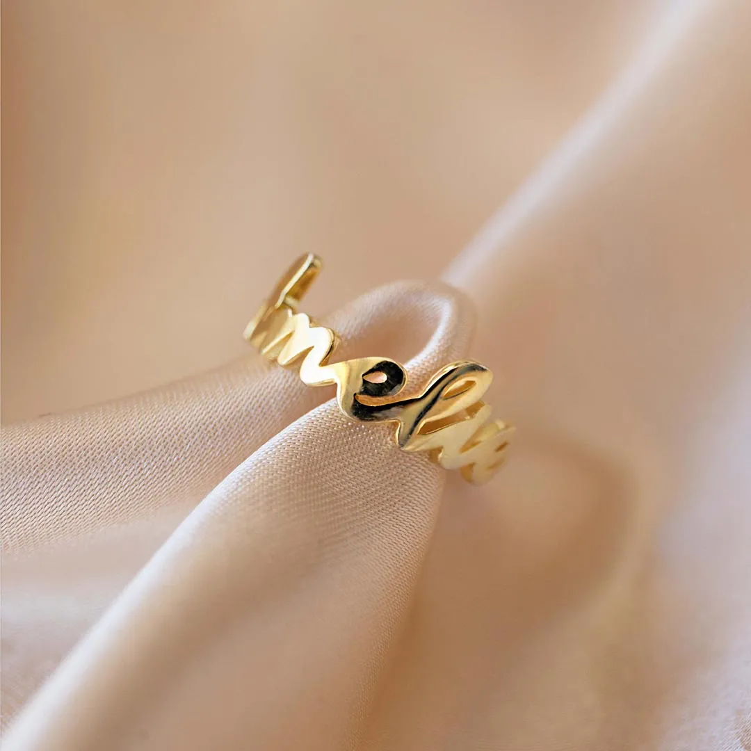 Signature Ring Gold sold by PERSN US product image thumbnail 3