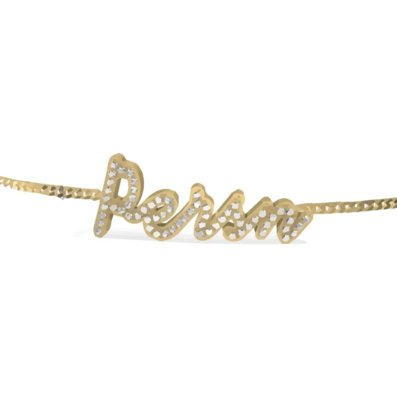 Signature Name Bracelet Gold sold by PERSN US