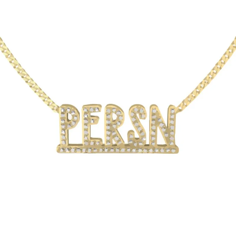 Signature Name Necklace with All Caps Gold sold by PERSN US