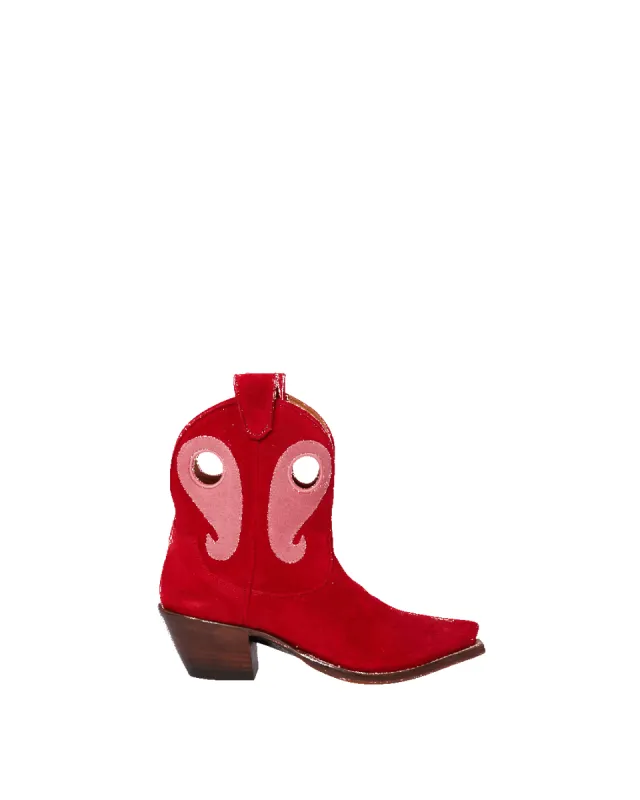 Marianne Scarlet Suede sold by Miron Crosby