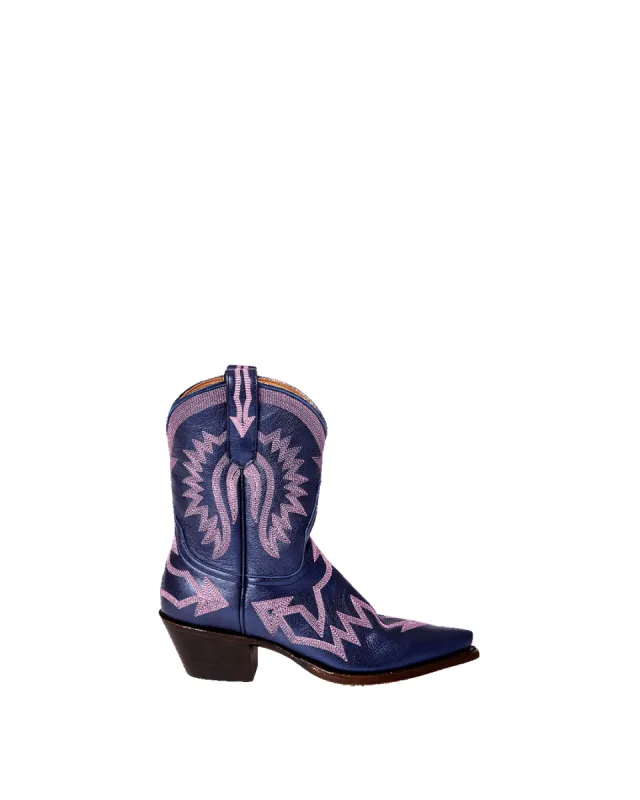 Maggie Metallic Navy/Pink sold by Miron Crosby