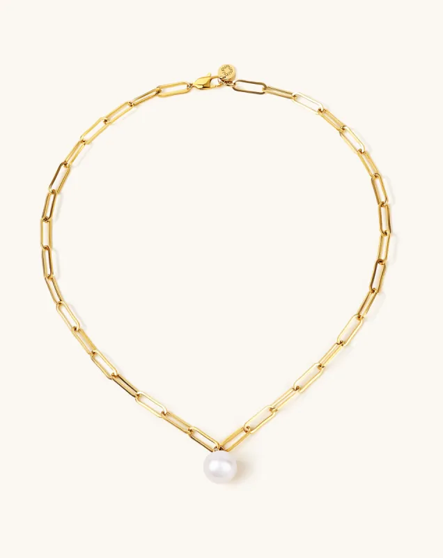Round Pearl Parker Necklace, 12-13mm, 4A sold by Perlvoya