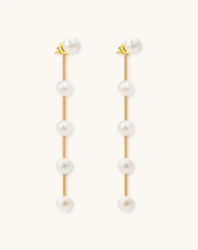 Pearl Cascade Drop Earrings, 5-6mm, 5A sold by Perlvoya