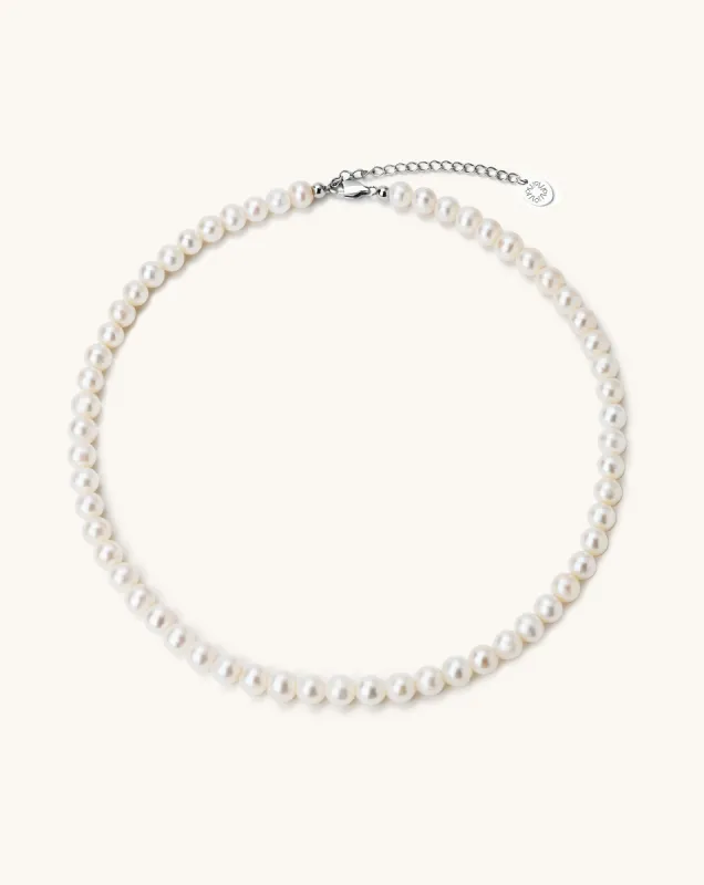 Lunar Radiance Pearl Necklace, 7-8mm, 5A sold by Perlvoya