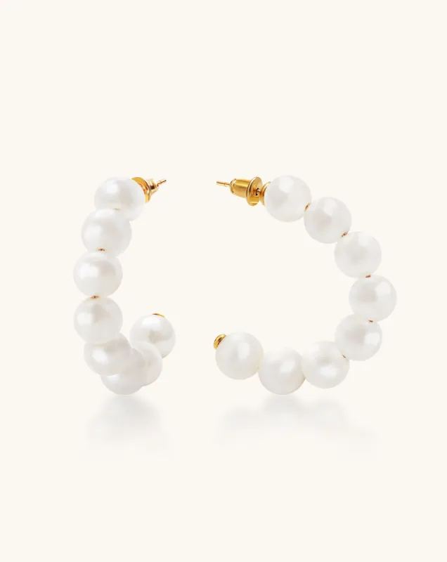 Ball of Joy Pearl Hoops, 8-9mm, 3A sold by Perlvoya