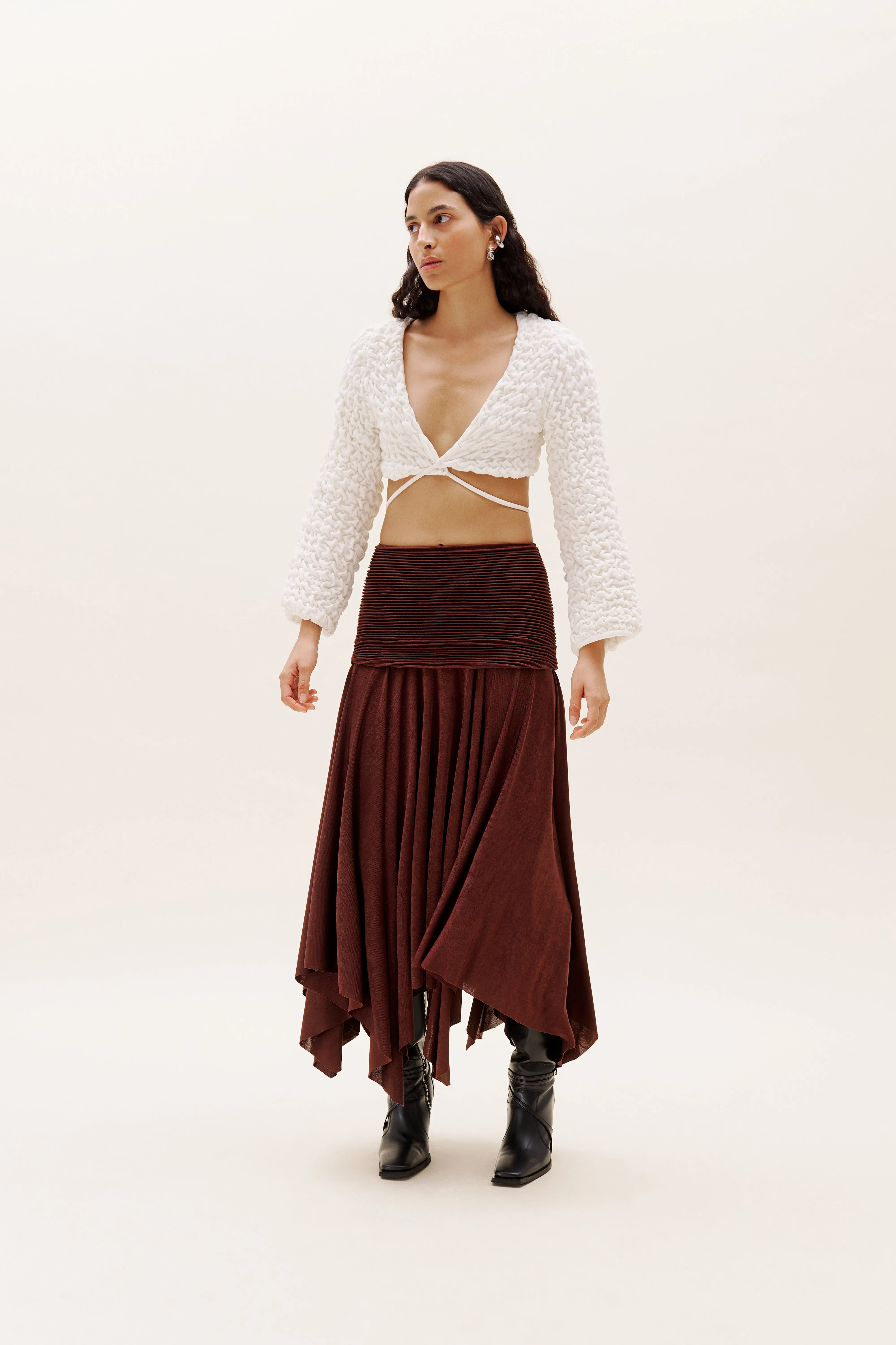 Brown Plisse Long Skirt sold by Selia Richwood product image thumbnail 4