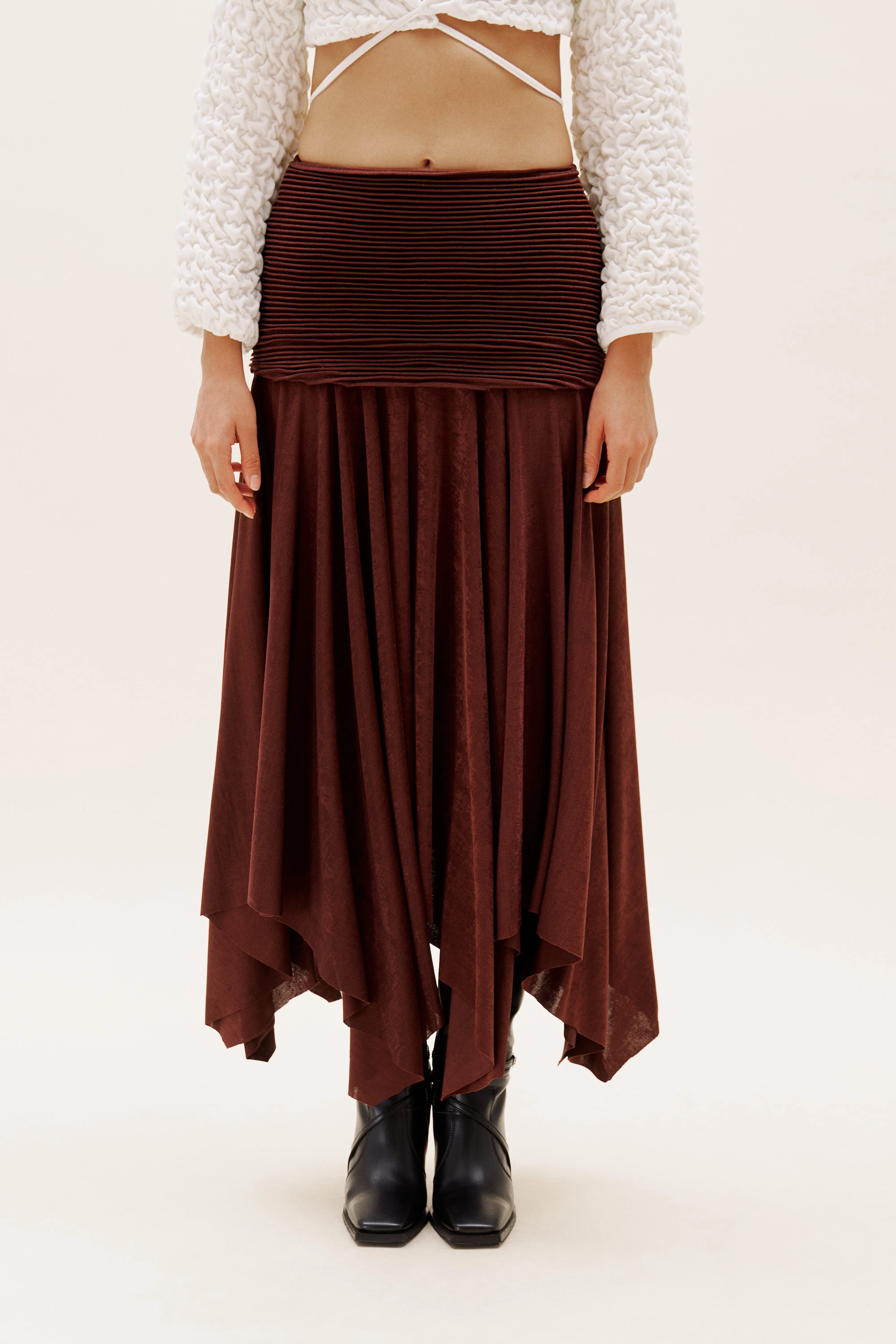 Brown Plisse Long Skirt sold by Selia Richwood product image thumbnail 3