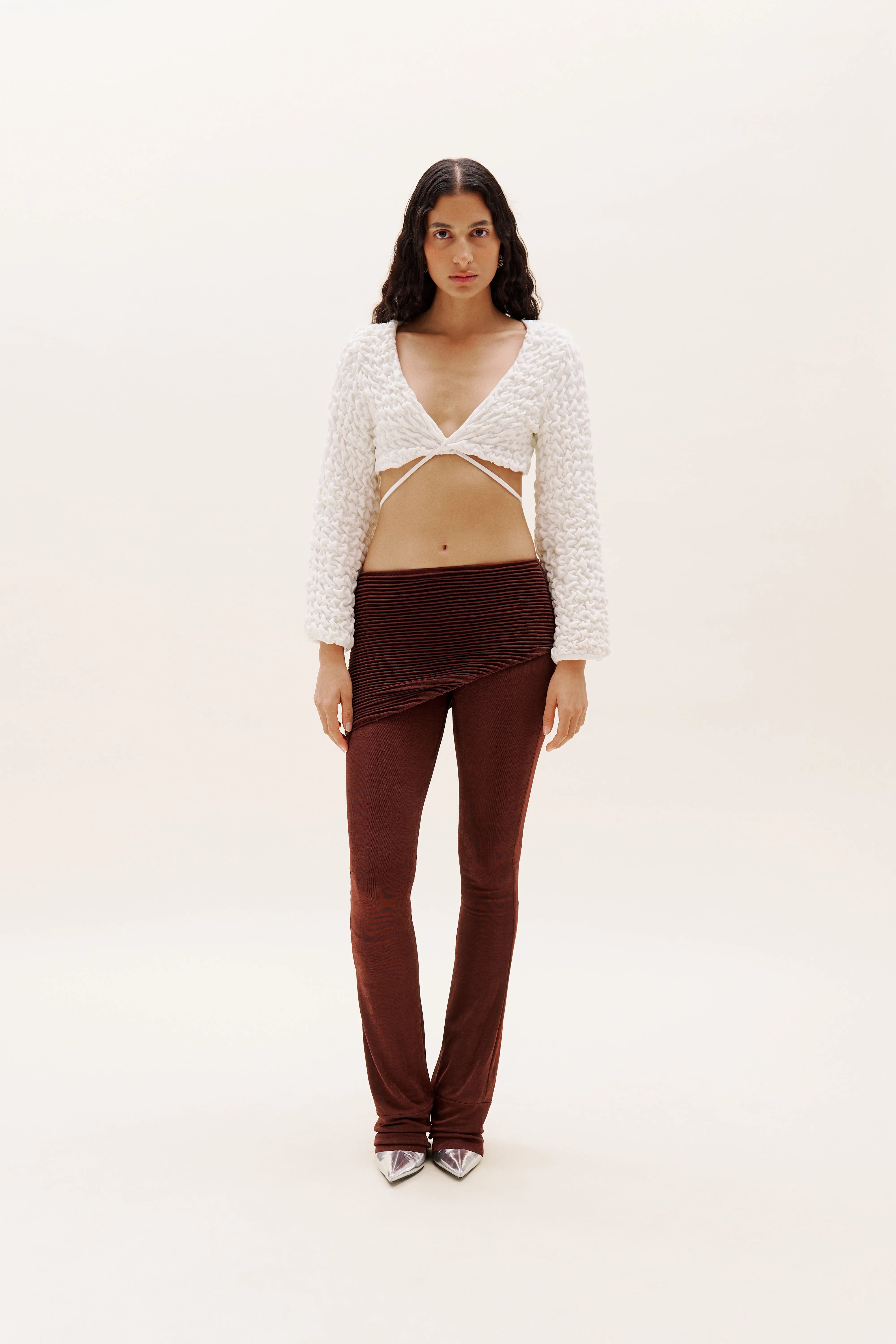 Brown Plisse Pant sold by Selia Richwood