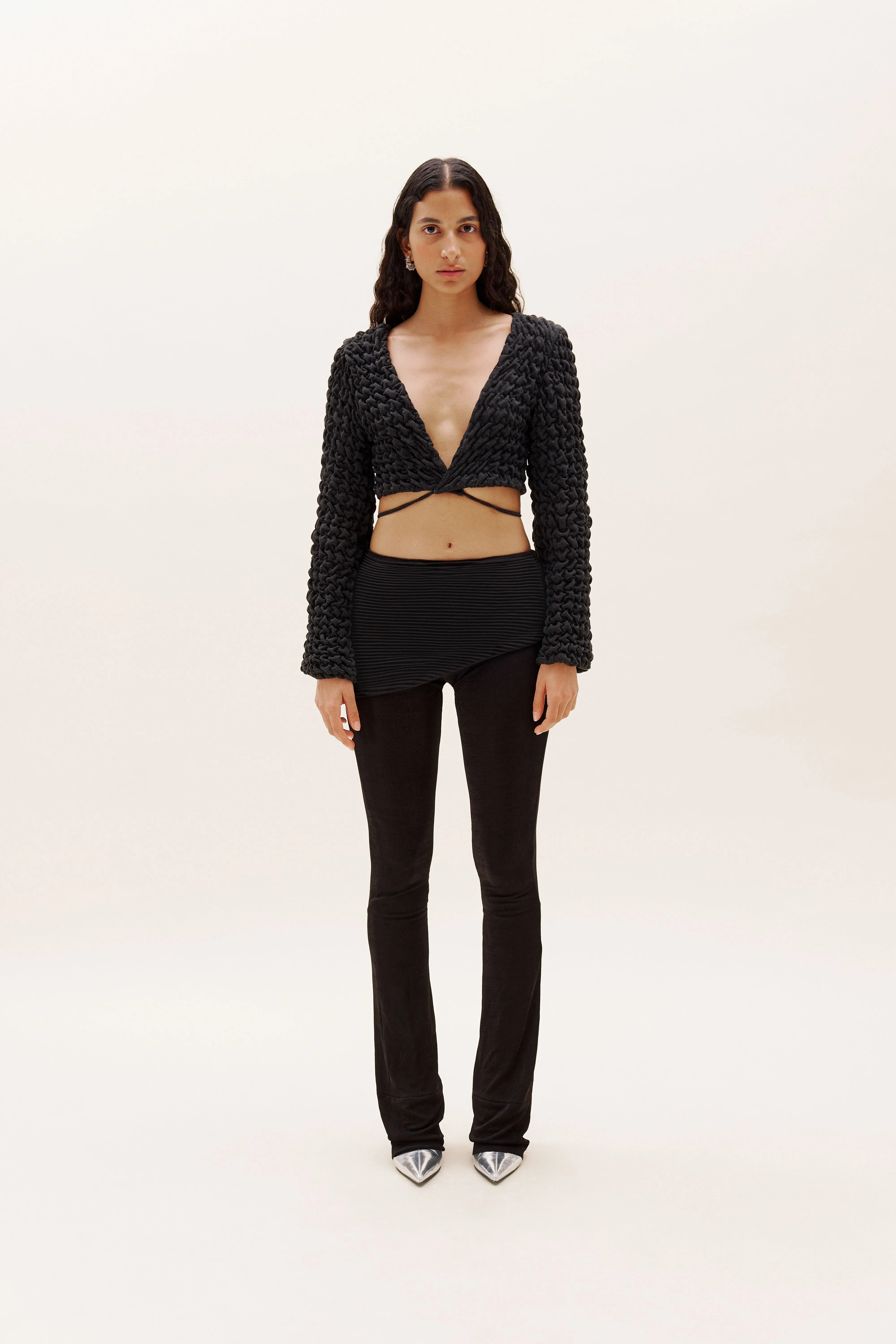 Black Plisse Pant sold by Selia Richwood