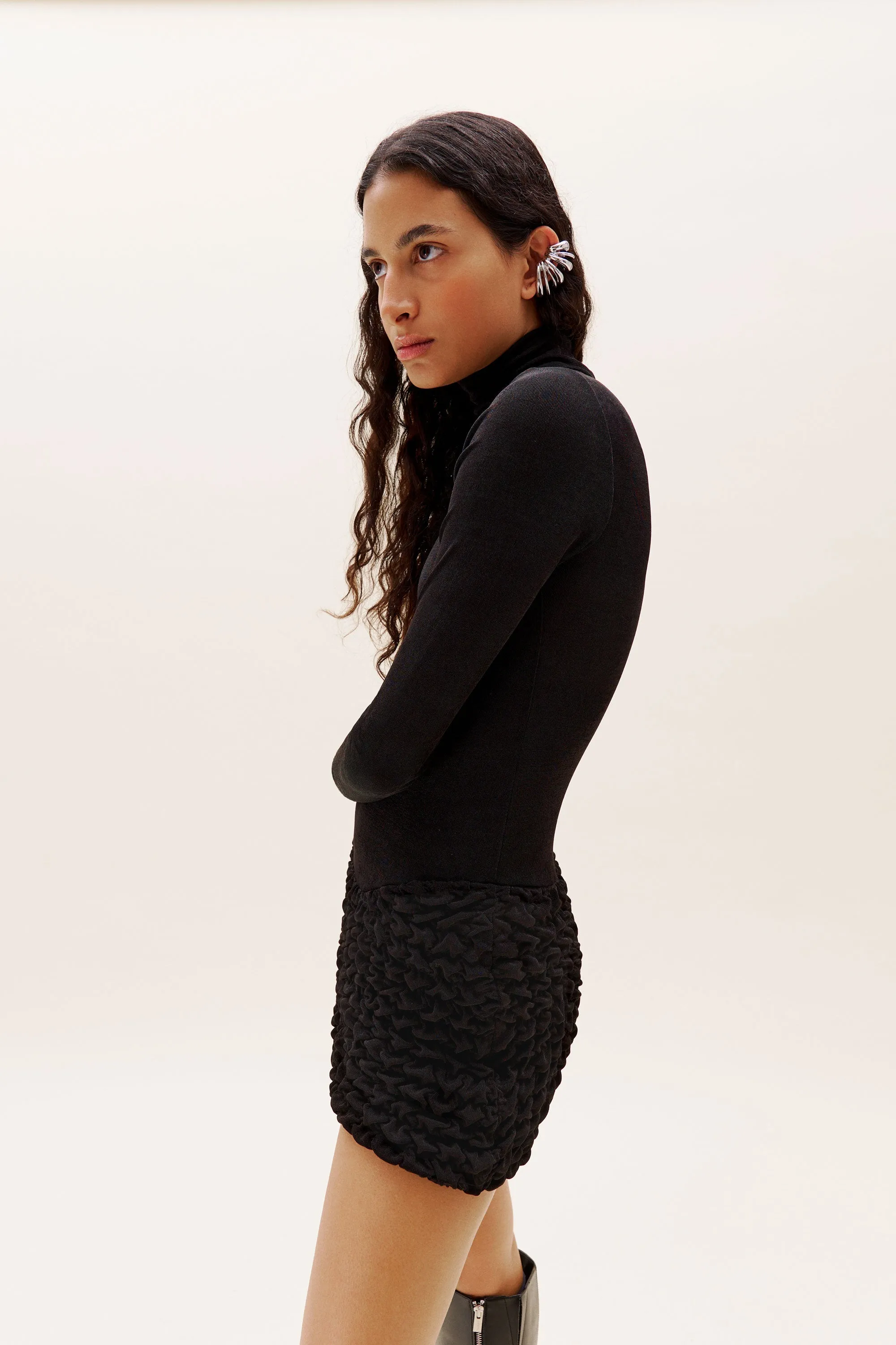 Black Poncik Mini Dress sold by Selia Richwood product image thumbnail 4