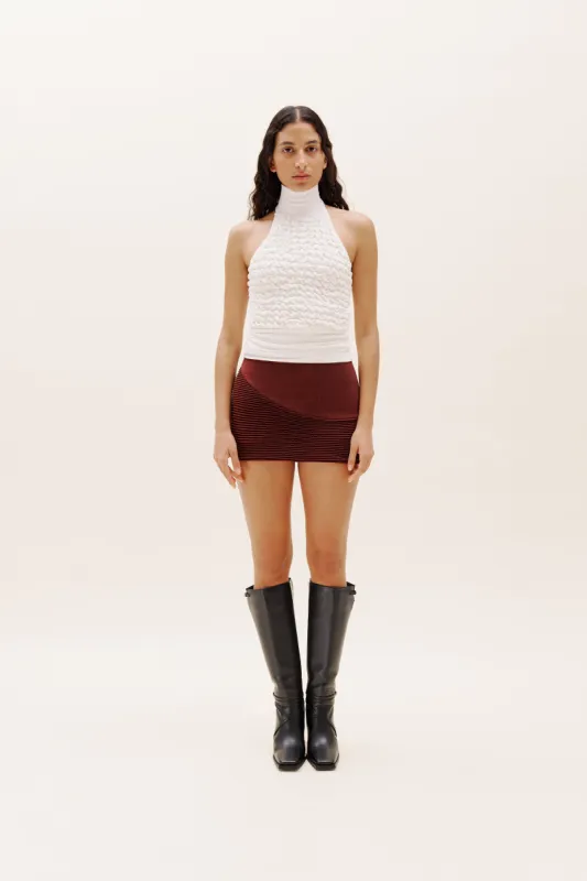 Brown Mini Plisse Skirt sold by Selia Richwood