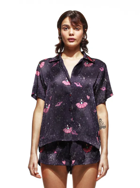Black Ufo Silk Short Set sold by Selia Richwood