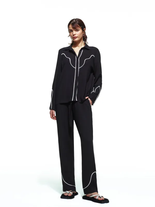 Texas Black Long Pajama Set sold by Selia Richwood