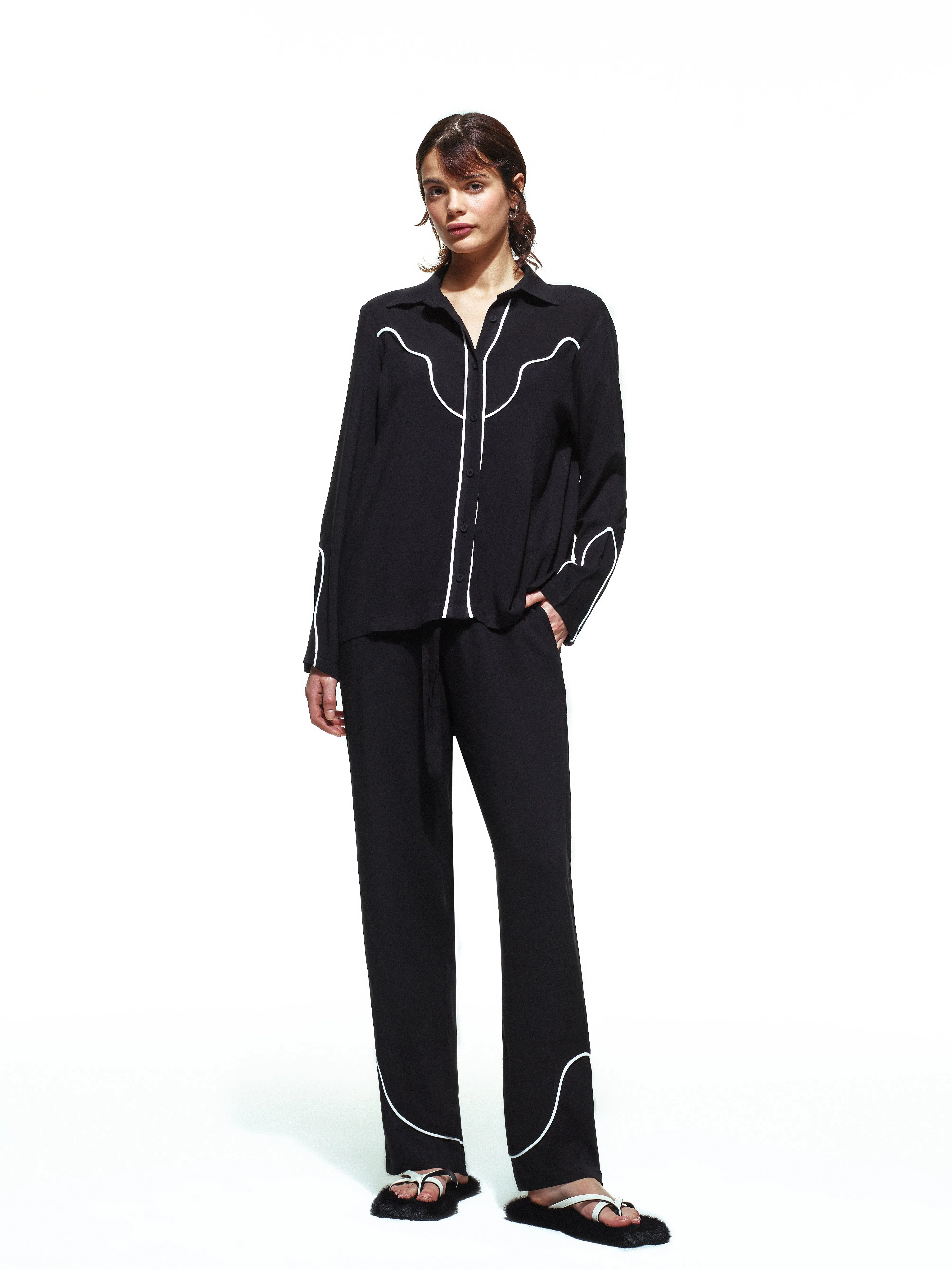 Texas Black Long Pajama Set sold by Selia Richwood