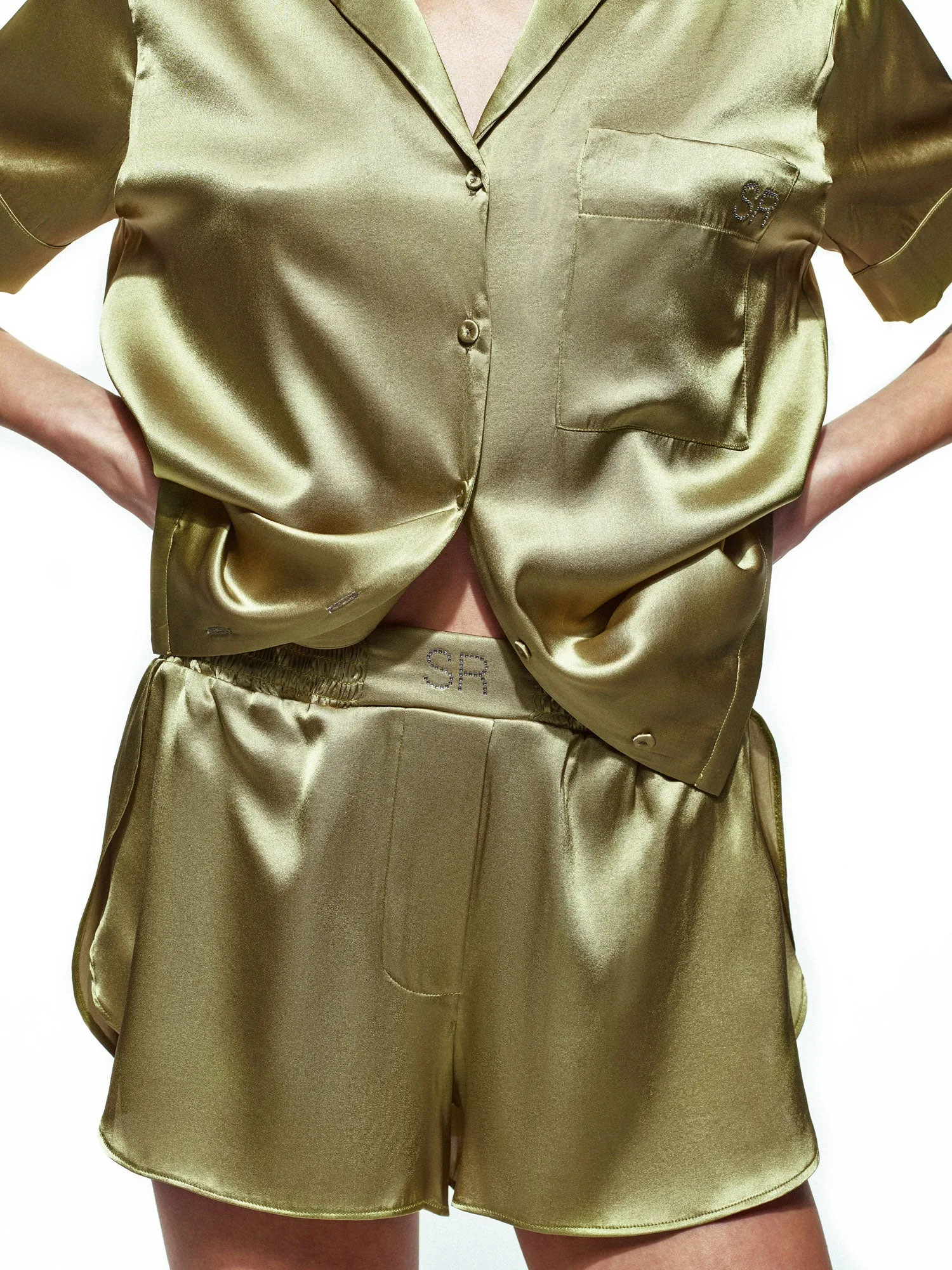 Green Silk Short Set sold by Selia Richwood product image thumbnail 5