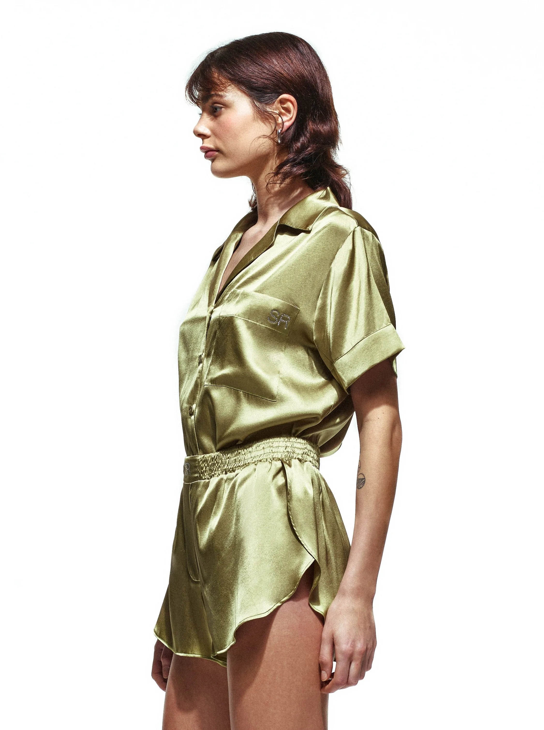 Green Silk Short Set sold by Selia Richwood product image thumbnail 3