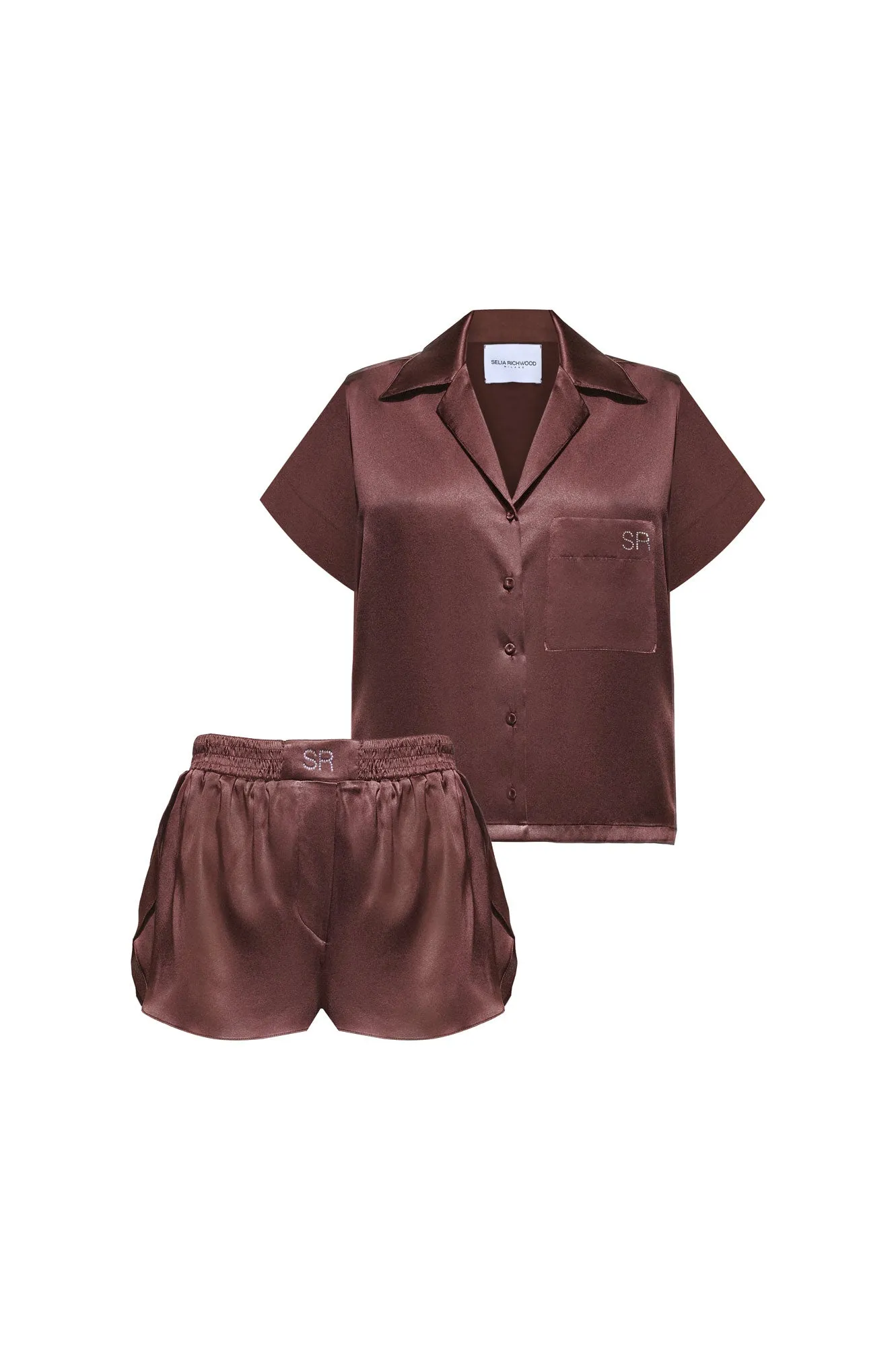 Brown Silk Short Set sold by Selia Richwood product image thumbnail 2