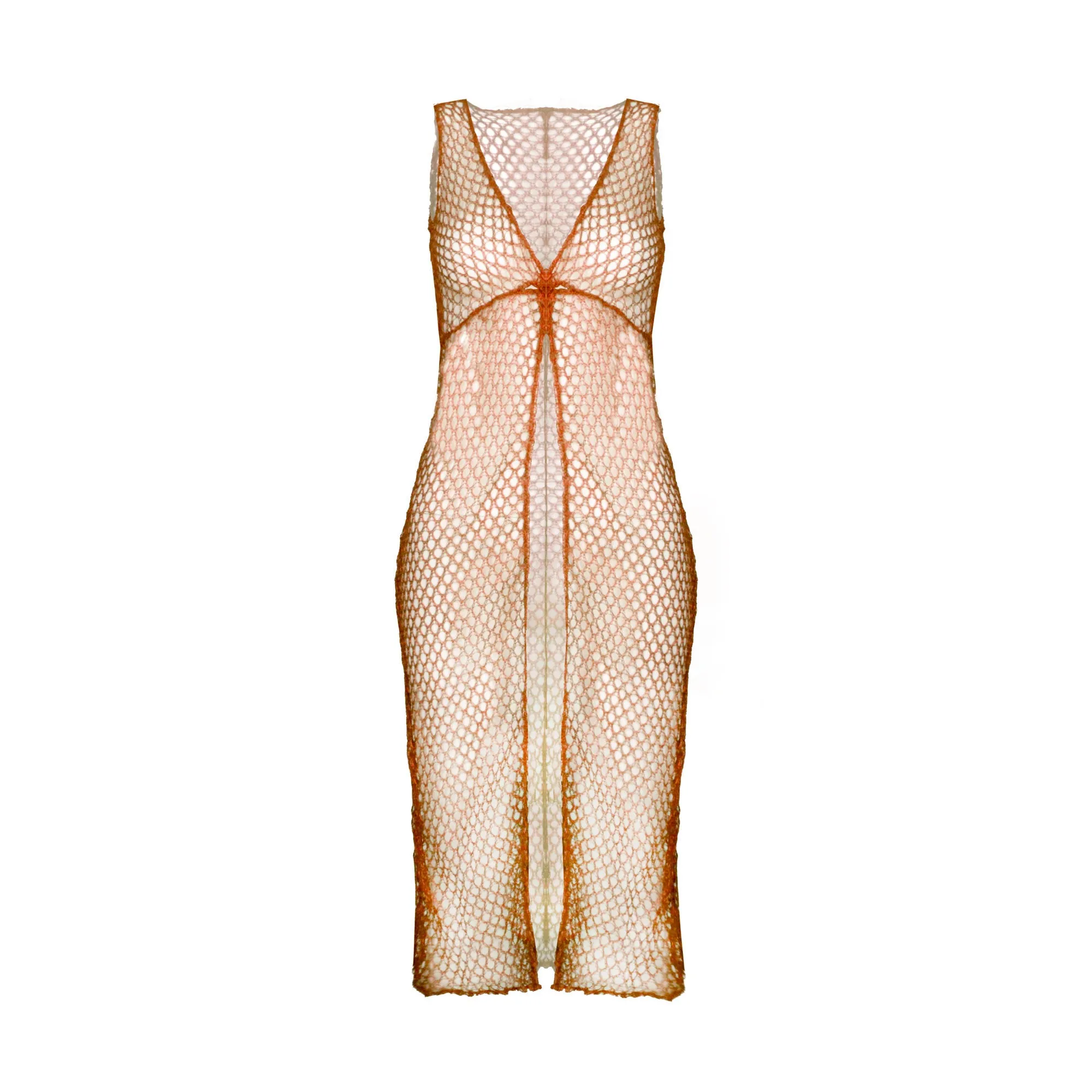 Orange Mesh Beach Dress sold by Selia Richwood product image thumbnail 2