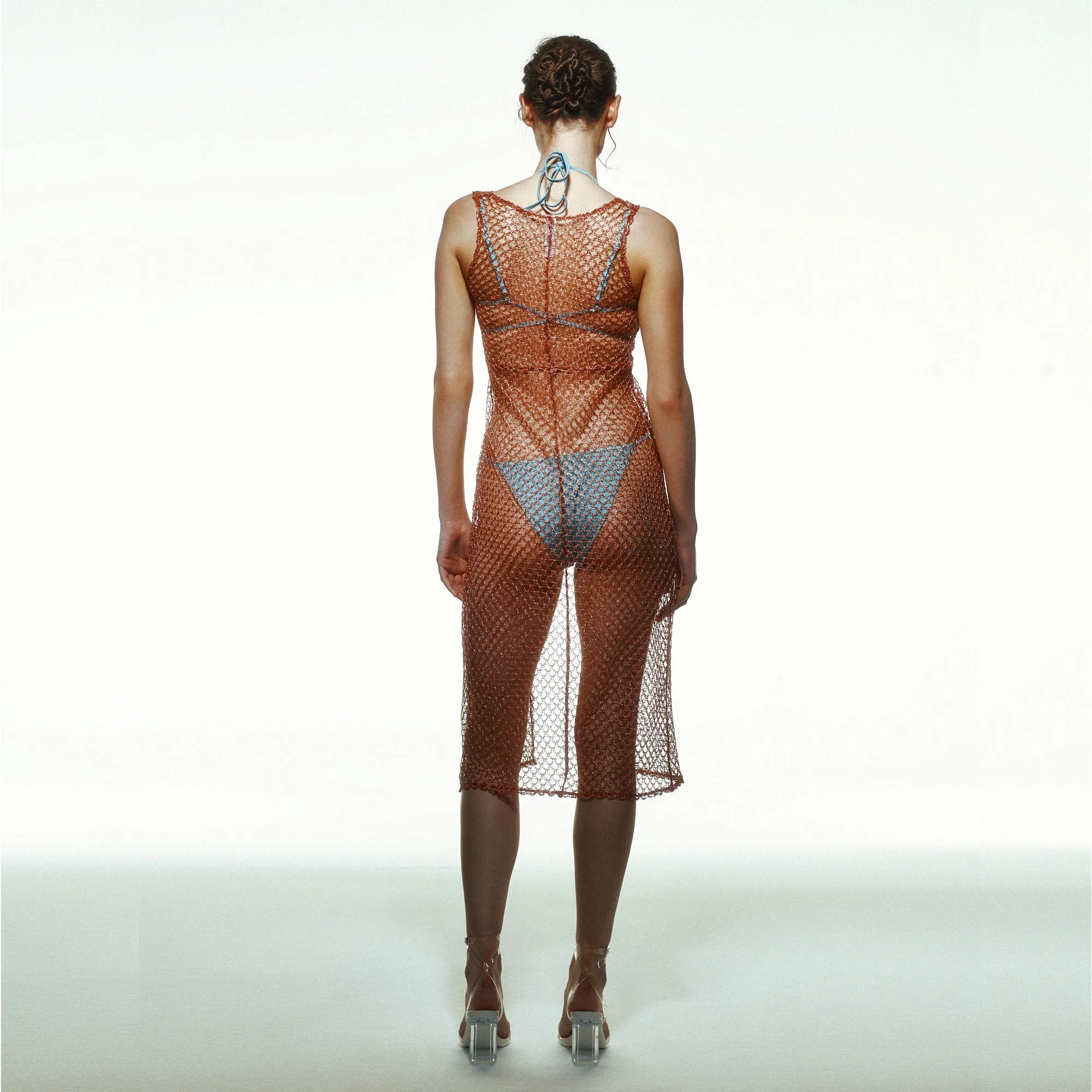 Orange Mesh Beach Dress sold by Selia Richwood product image thumbnail 3