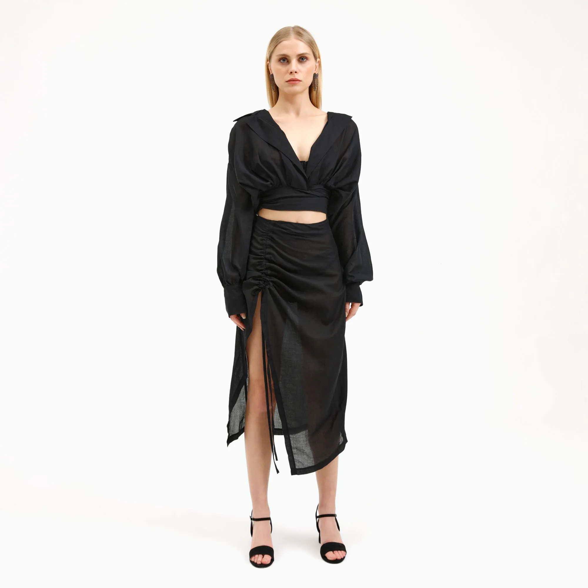 Black Midi Beach Skirt sold by Selia Richwood product image thumbnail 2