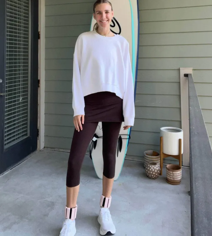 Espresso Skirted Leggings Mid-calf length sold by Sol Sister Sport