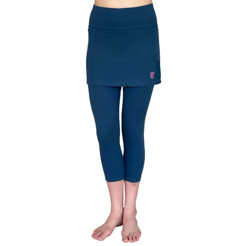 Peacock Teal Skirted Leggings sold by Sol Sister Sport