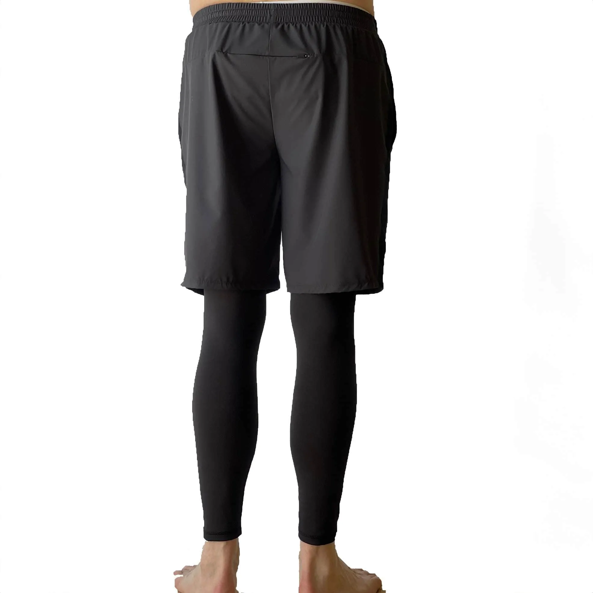 Dark Gray Men's Hybrid Shorts with Black Leggings sold by Sol Sister Sport product image thumbnail 3