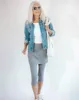 Light Heather Gray Mesh Mid-Calf Skirted Leggings with Pockets Size Medium (8-10) Womens sold by Sol Sister Sport
