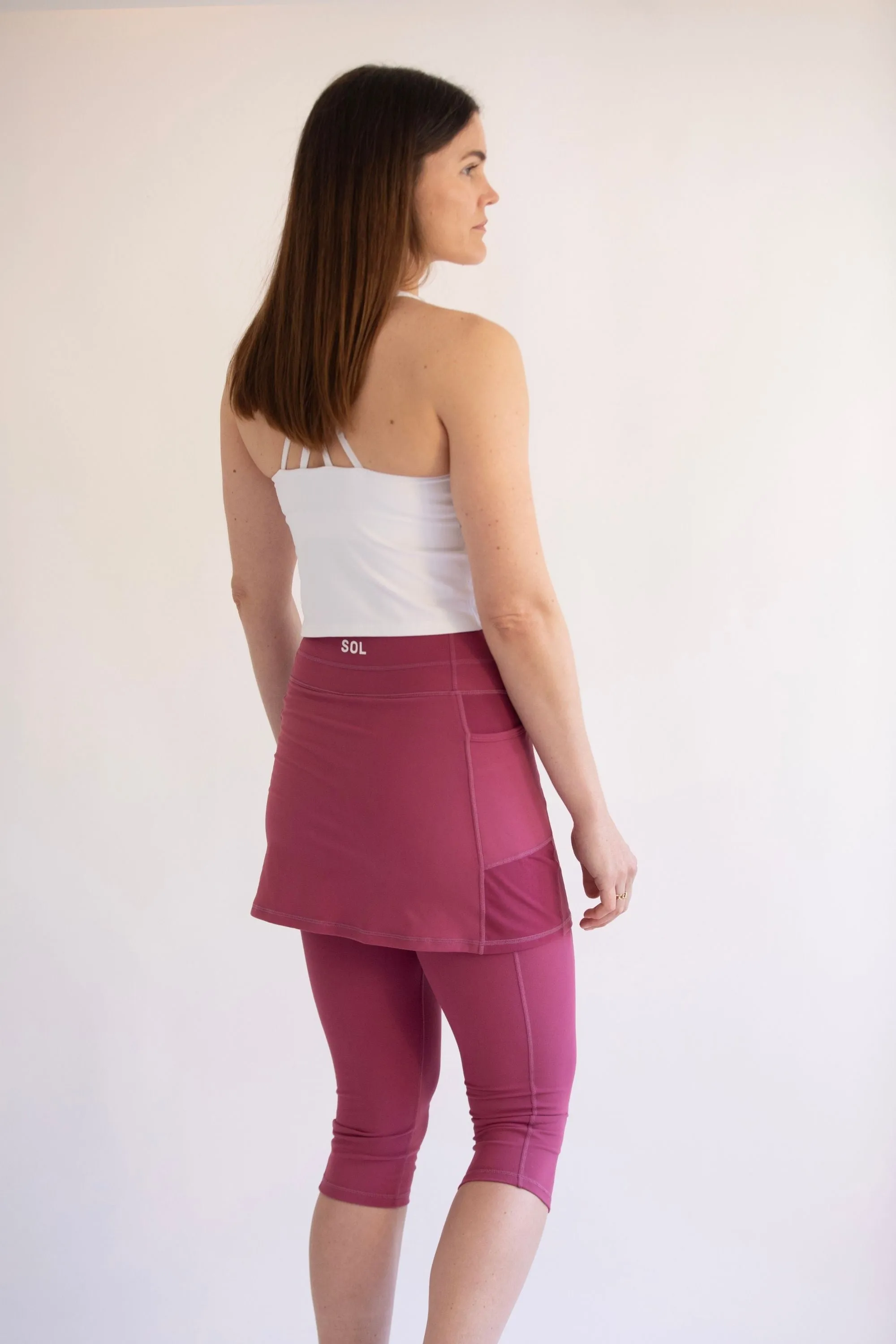 ComfortSculpt Dusky Pink Skirted Leggings sold by Sol Sister Sport product image thumbnail 4