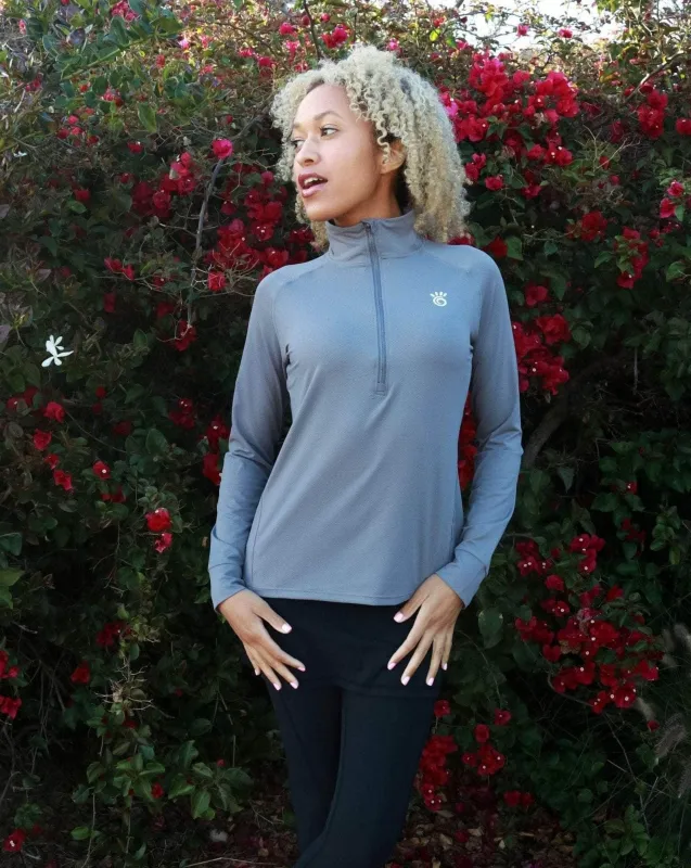 Women's Longsleeve 1/4 Zip Sun Protective Shirt sold by Sol Sister Sport