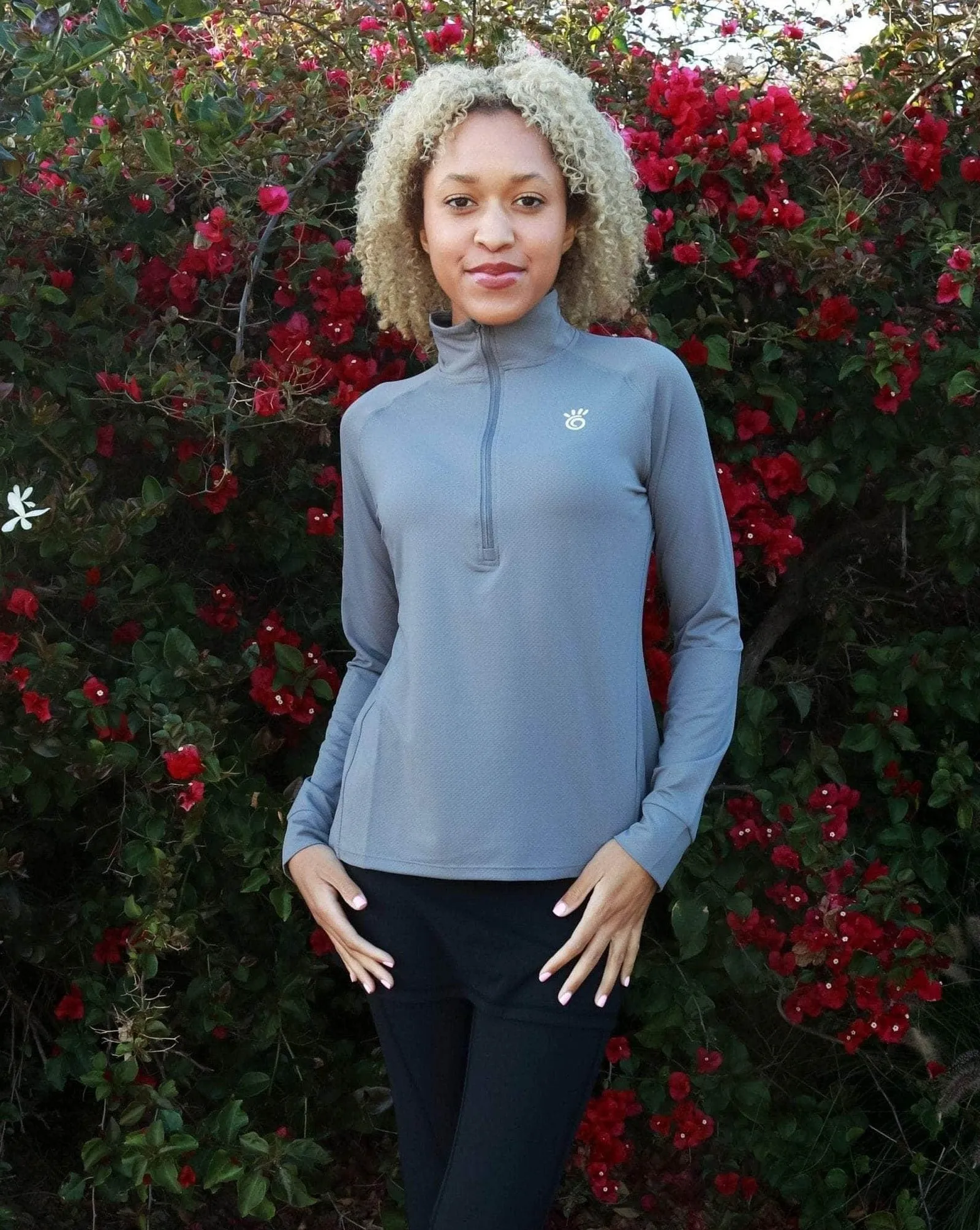 Women's Longsleeve 1/4 Zip Sun Protective Shirt sold by Sol Sister Sport product image thumbnail 2
